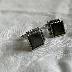 Vintage MCM/Art Deco Design Sterling Silver cufflinks (brand unknown)